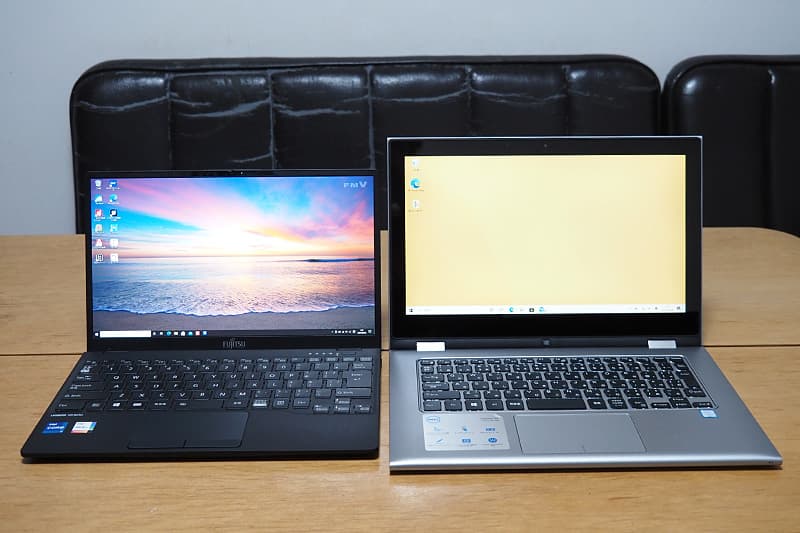 13.3型のノートパソコンとLIFEBOOK WU2/E3を比較
