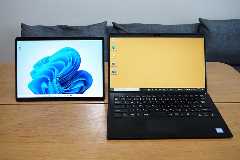 14インチのノートパソコンと13インチのSurface Pro 8を比較