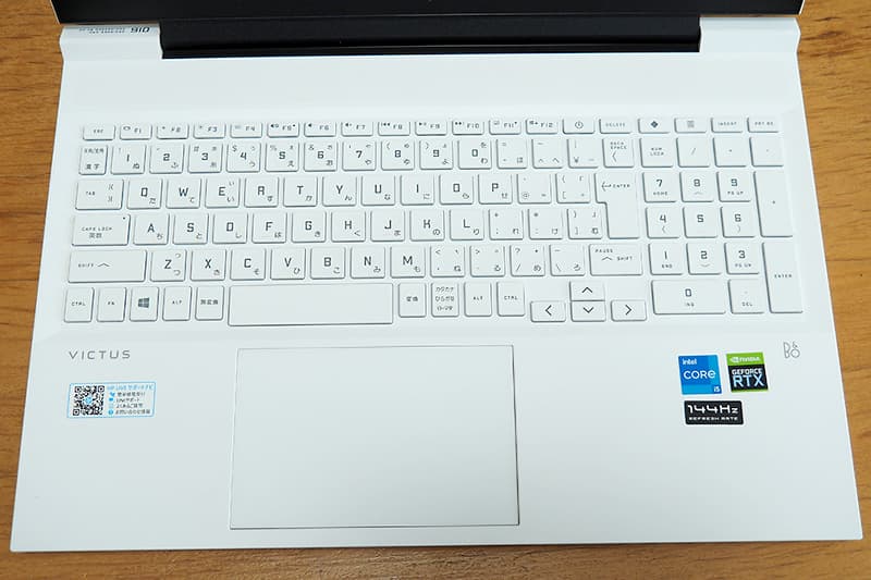 HP Victus 16のキーボード
