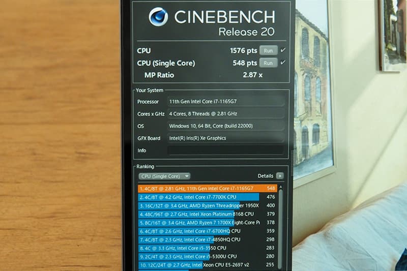 Cinebench Release 20によるLenovo IdeaPad Flex 550iのCPUベンチマーク