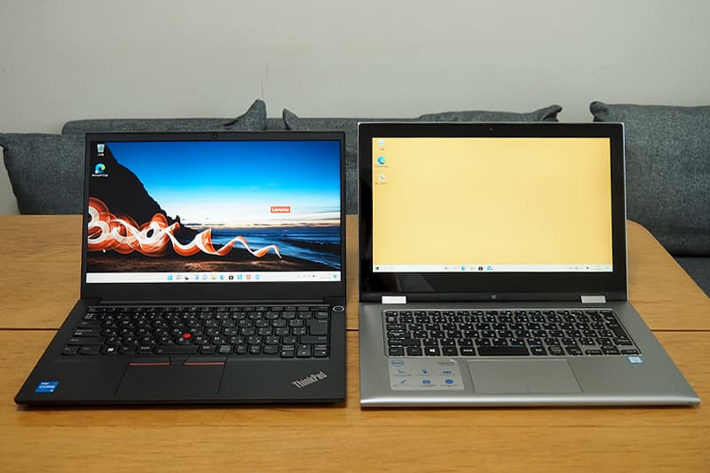 Lenovo ThinkPad E14 Gen 4と13.3型のノートパソコンの比較