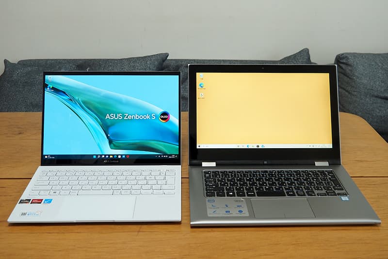 ASUS Zenbook S 13 OLEDと13.3インチノートパソコンの比較
