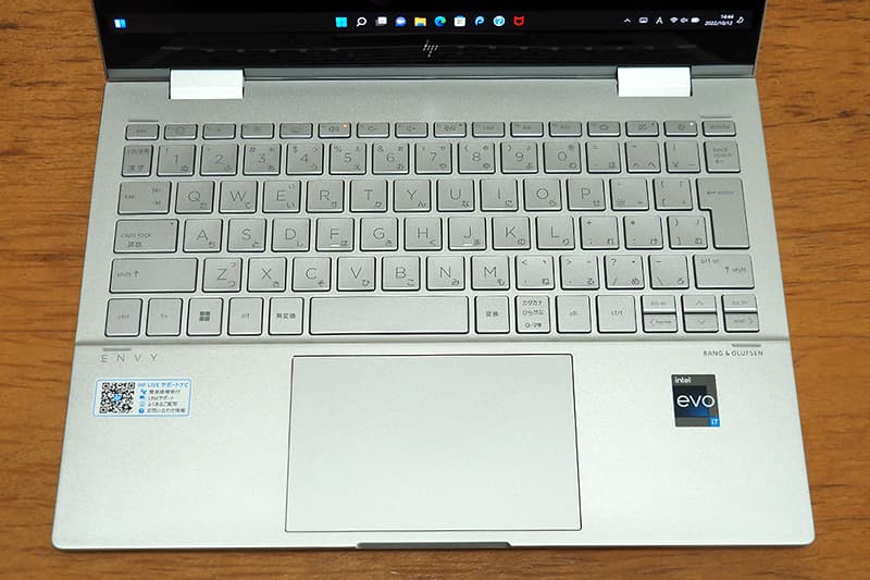 HP ENVY x360 13-bfのキーボード