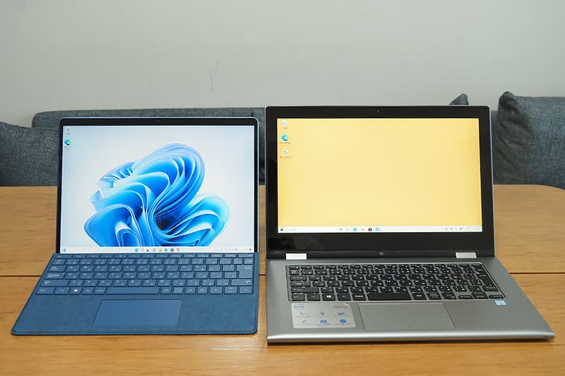 13.3型のノートパソコンとSurface Pro 9を比較