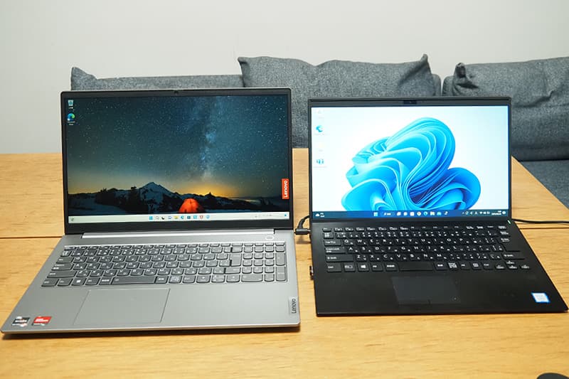 Lenovo ThinkBook15 Gen4 AMDと14型のノートパソコンの比較