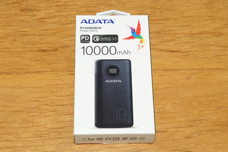 ADATA P10000QCD モバイルバッテリーの箱