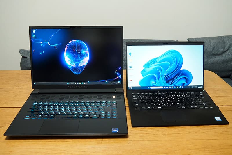 Alienware M16と14型ノートパソコンの比較