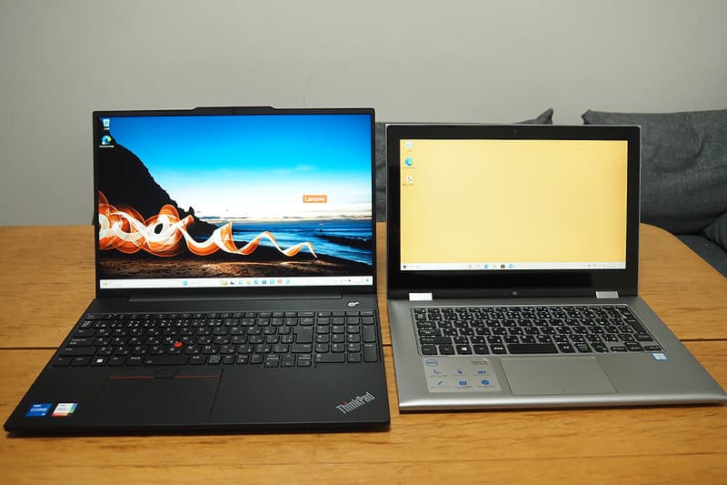 Lenovo ThinkPad E16と13.3型のノートパソコンの比較