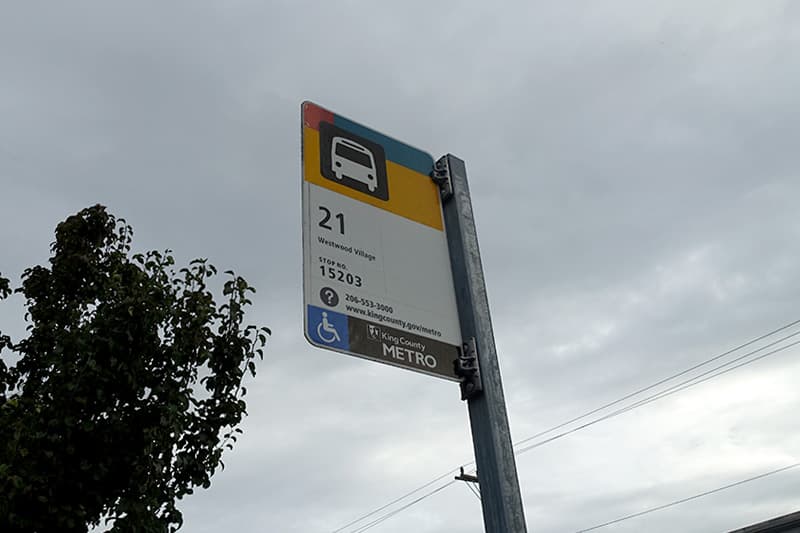 シアトルのメトロバスの21番バス停