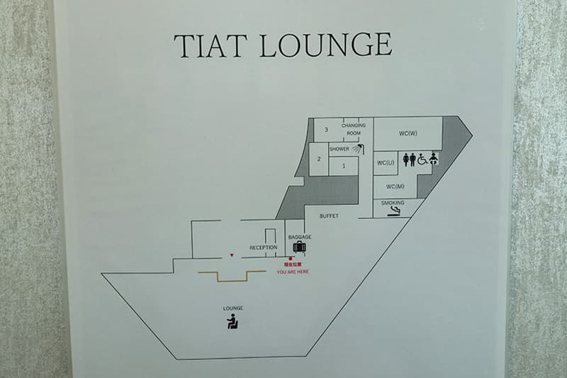 羽田空港TIAT Loungeの施設マップ