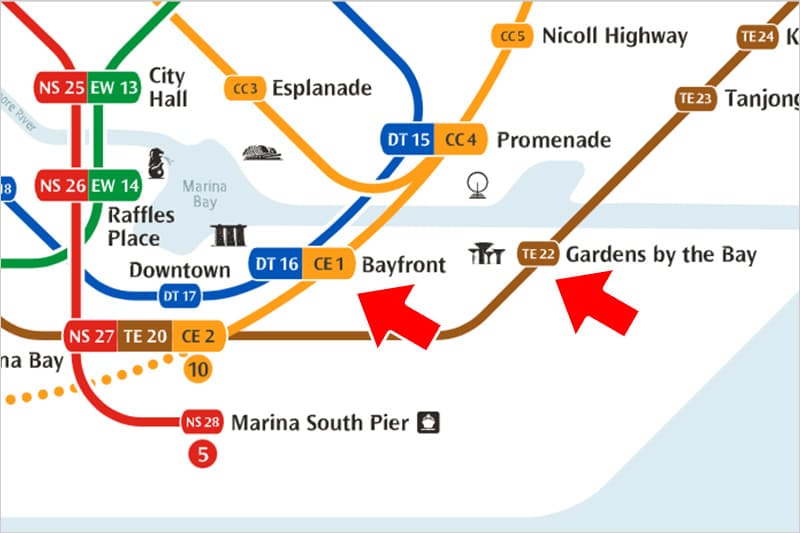 MRTのクラウドフォレストの最寄り駅路線図
