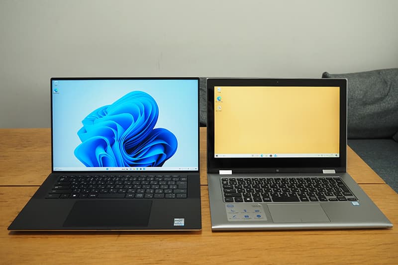 Dell XPS 15 9530と13.3インチノートパソコンの比較