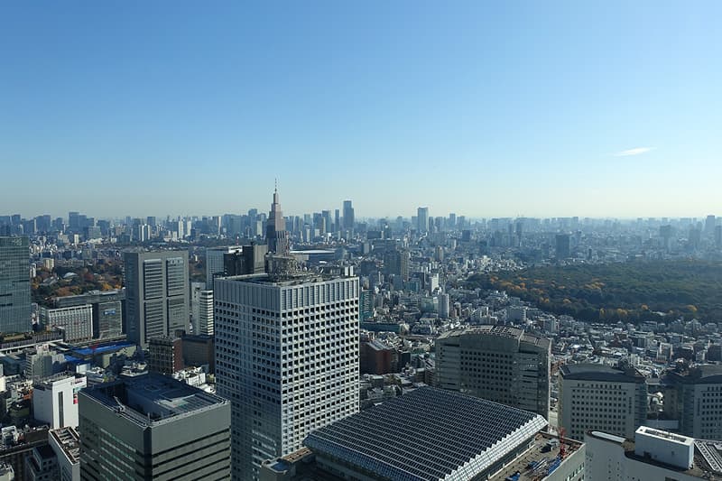 東京都庁展望室から見える明治神宮
