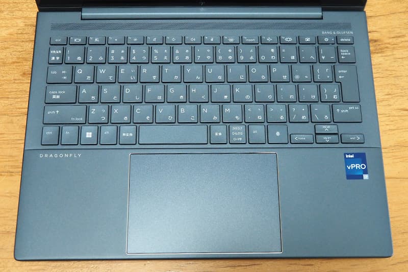 HP Dragonfly G4のキーボード