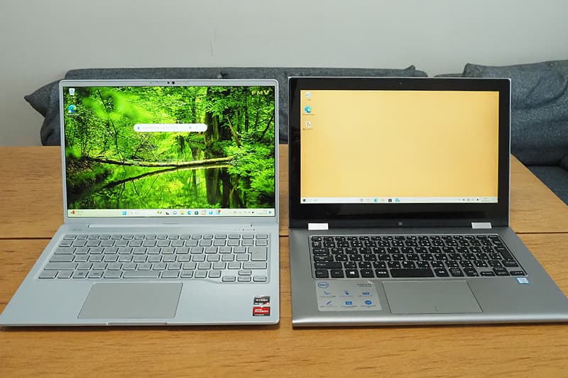 富士通 LIFEBOOK WMA J1と13.3型のノートパソコンの比較
