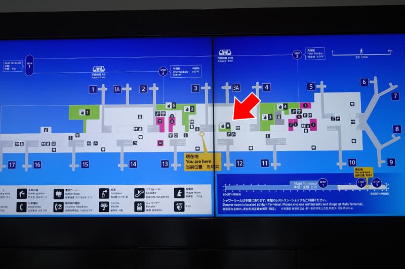 関西国際空港のカードメンバーズラウンジ六甲の場所