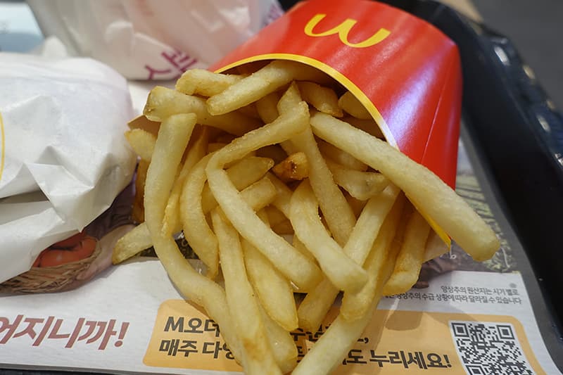 韓国のマクドナルドのマックフライポテト