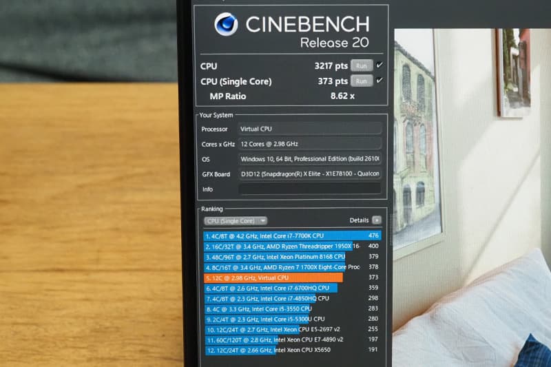 HP EliteBook Ultra G1q AI PCのCinebench Release 20によるCPUベンチマーク