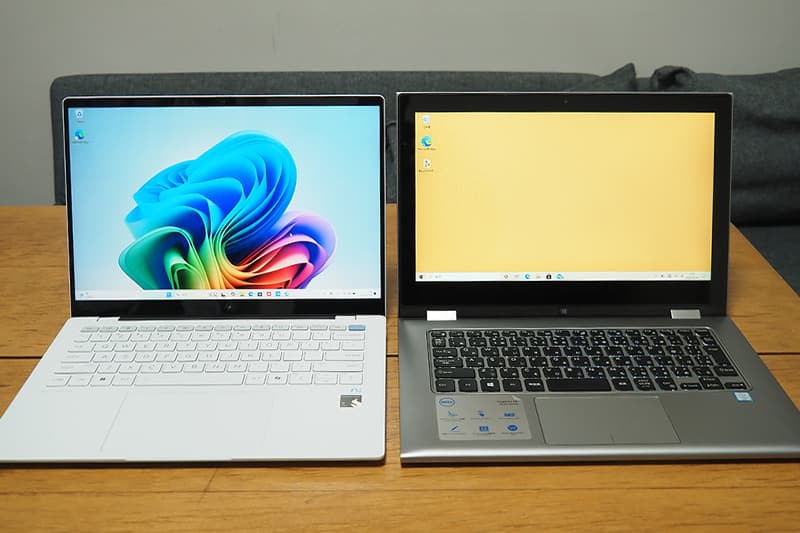 HP OmniBook X 14-feと13.3インチのノートパソコンの比較