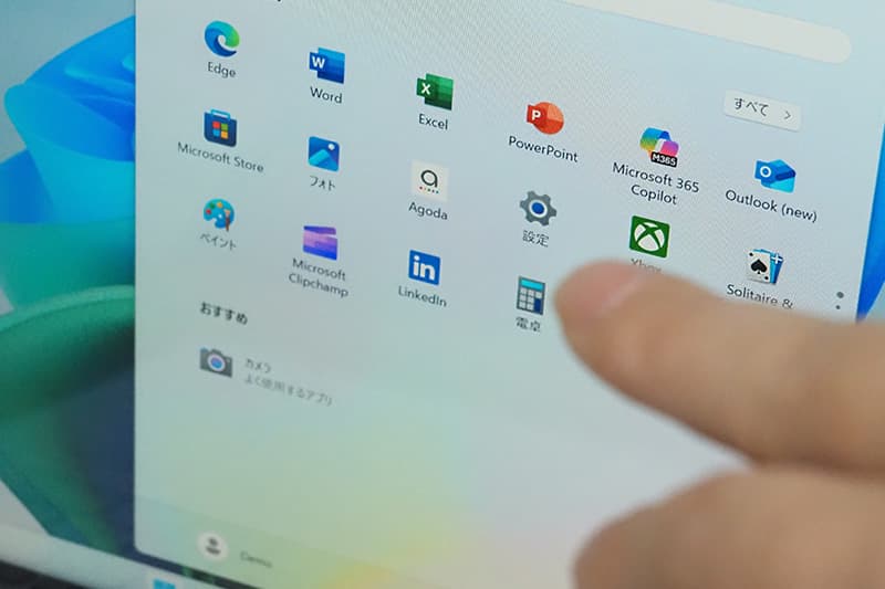 HP OmniBook X 14-feのタッチパネル