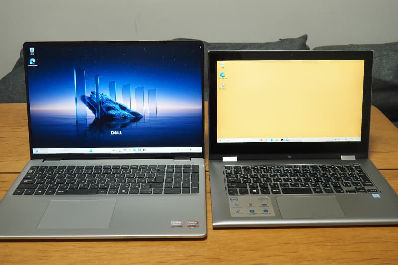 Dell 16 DC16256と13.3インチノートパソコンの比較