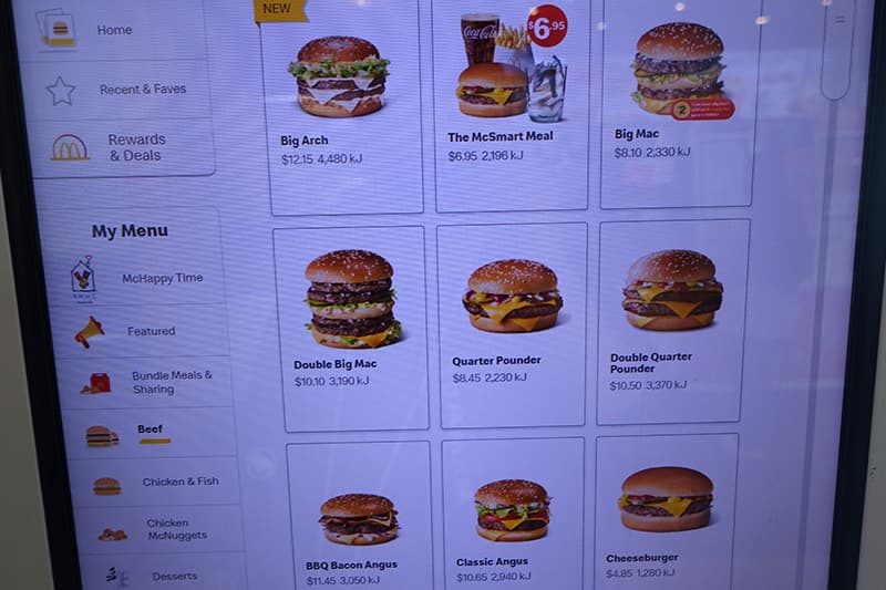 オーストラリアのマクドナルドの値段