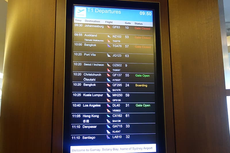 シドニー国際空港のThe Houseのフライト情報