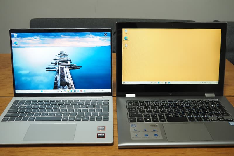 HP OmniBook 7 Aero 13-bgと13.3インチのノートパソコンの比較