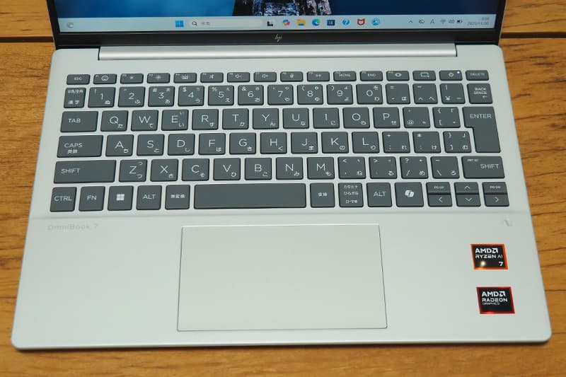 HP OmniBook 7 Aero 13-bgのキーボード