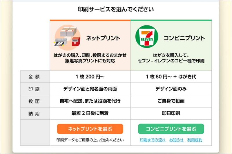 筆まめのネットプリント