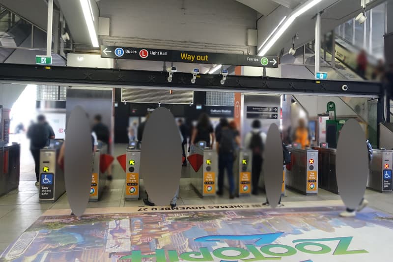 シドニーのエアポートリンクの改札