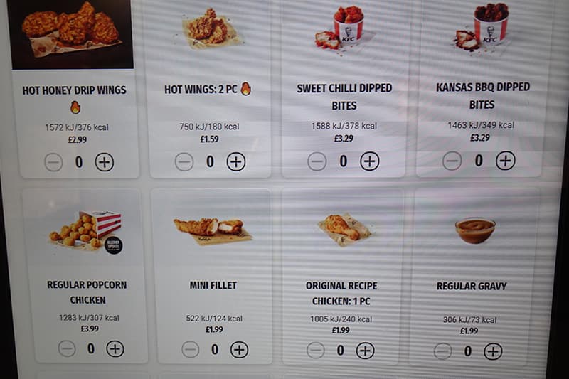 ロンドンのKFCのオリジナルチキン