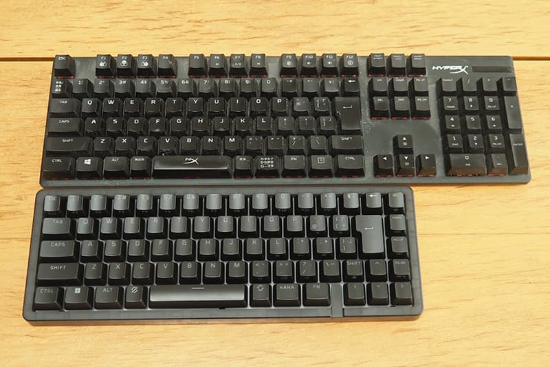 HyperX Origins 2 65とフルサイズのキーボードを比較