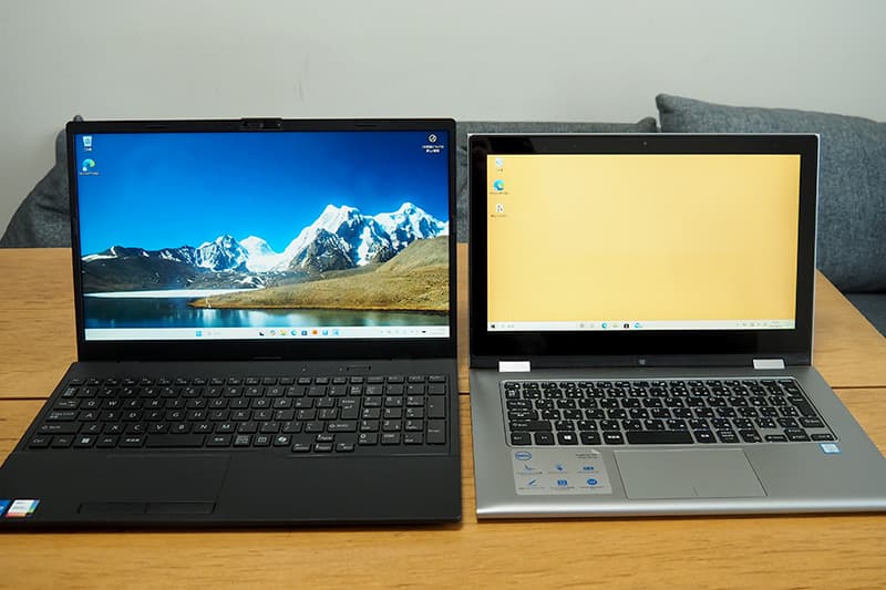 富士通 FMV WE1-K3と13.3型のノートパソコンの比較