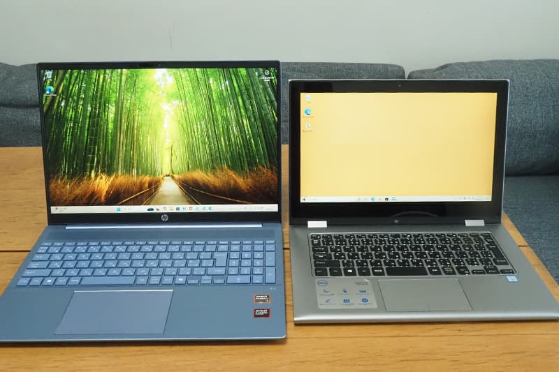 HP OmniBook 5 16-agと13.3インチのノートパソコンの比較