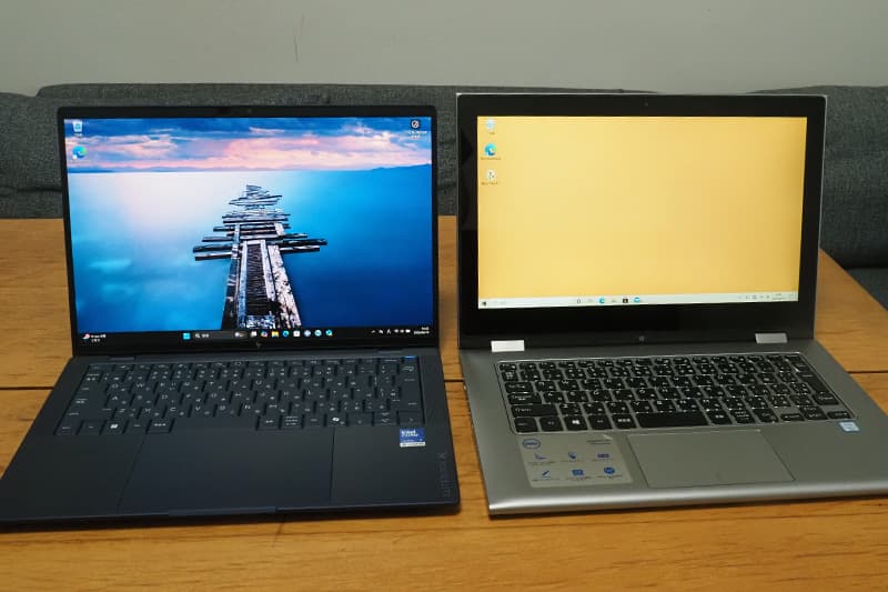 13.3インチのノートパソコンとHP EliteBook X G2i 14 AI PCを比較