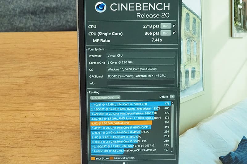 Cinebench Release 20によるCPUベンチマーク